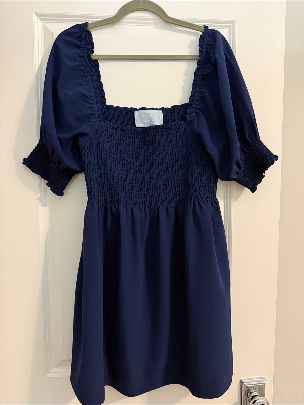 HILL HOUSE navy blue no wrinkle Athena nap dress